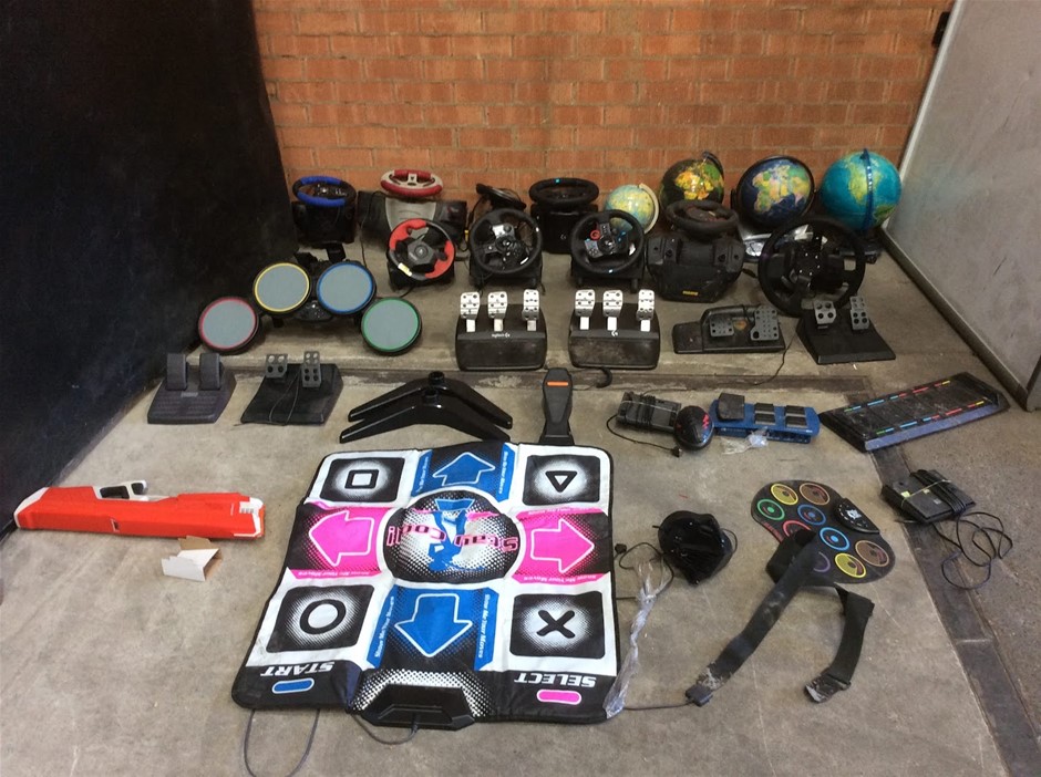 Mixed Brands Gaming Controllers And Racing Wheel Accessories Lot