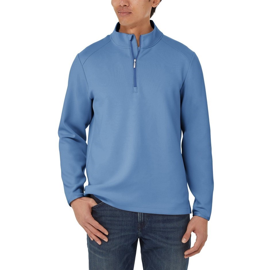 SIGNATURE Men's 1/2 Zip, Size 2XL, Recycled Polyester, Blue.
