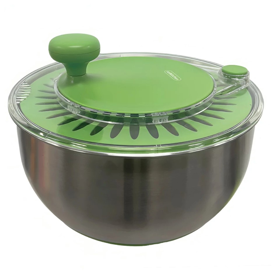 ROLLKITCHEN Stainless Steel Salad Spinner, 4.5L. NB: Minor use.