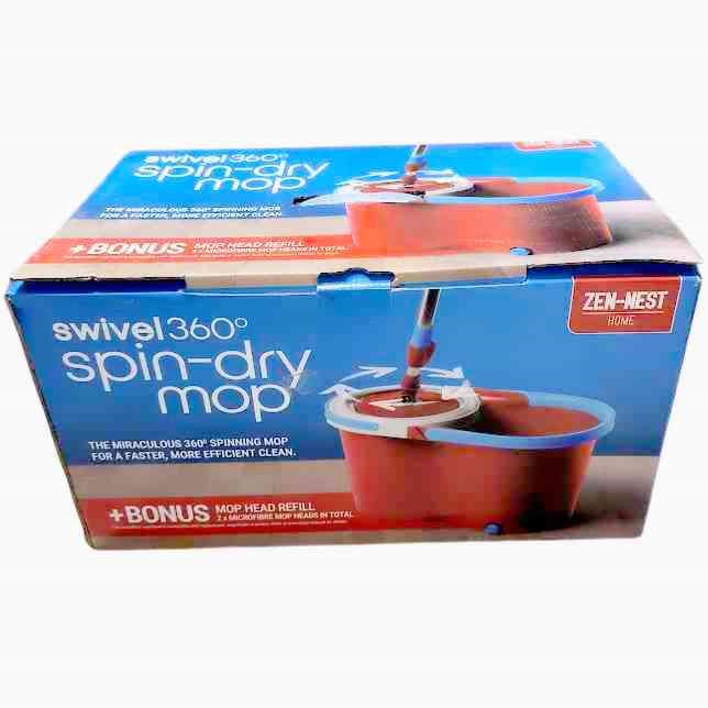 ZEN-NEST Premium Spin Mop & Head, Red NB: minor use, no mod head refill