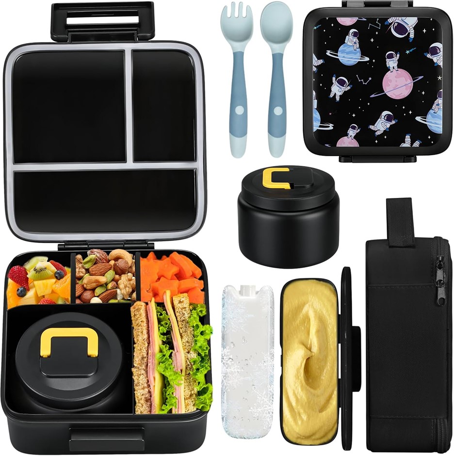 2 X JXXM Bento Lunch Box for Kids with 8oz Soup Thermo,