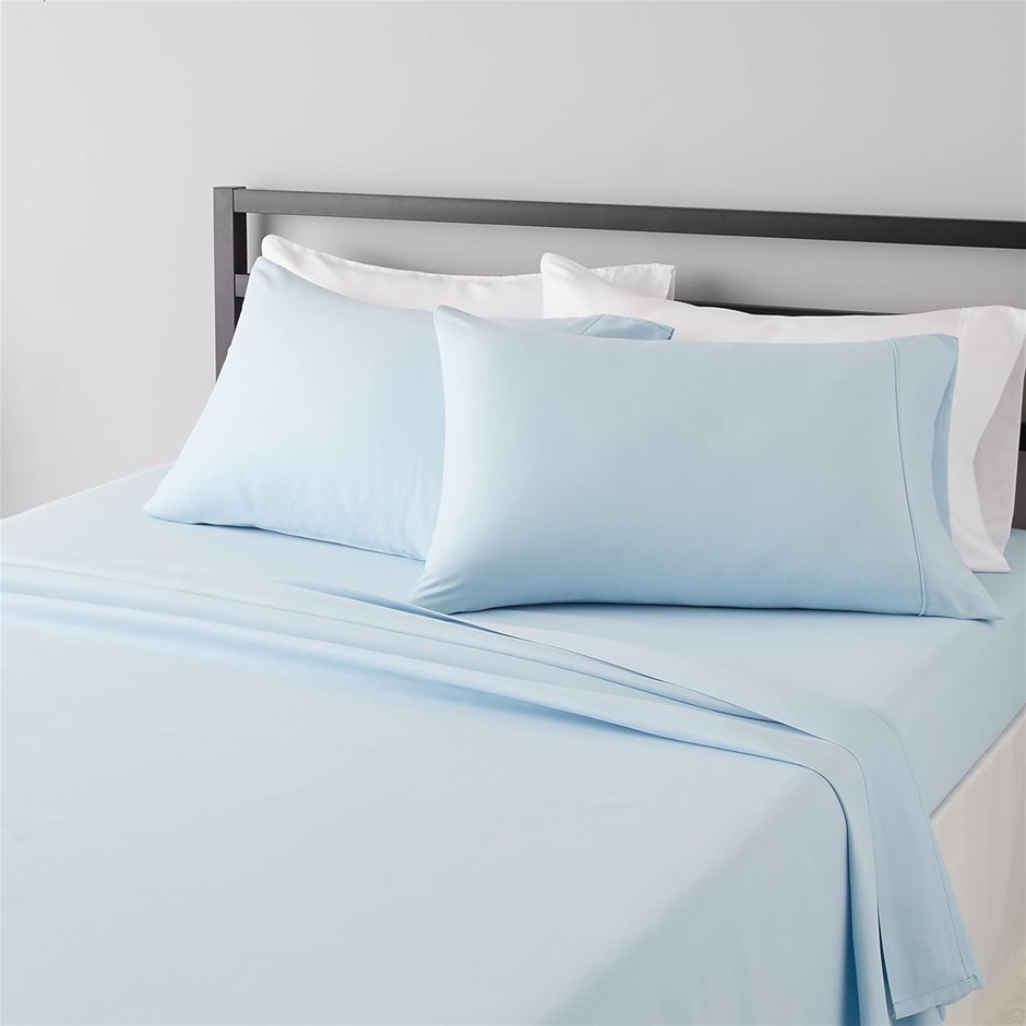 AMAZON BASICS Lightweight Super Soft Easy Care Microfiber Bed Sheet Set wit