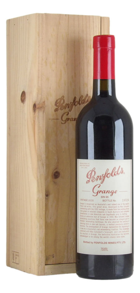 Penfolds Bin 95 Grange 2005 (1x 750mL), SA.