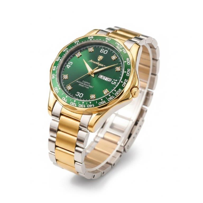 Luxury Poedagar Two-Tone Gold & Silver Watch – Original Gift Box Included