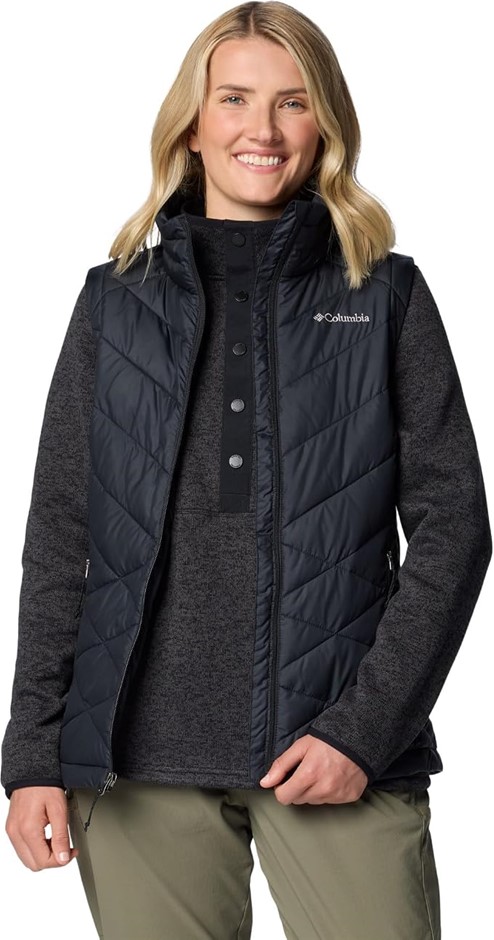 COLUMBIA Women's Heavenly II Vest, Black, Size S, 2089201. Buyers Note - D
