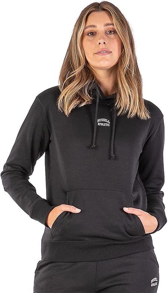RUSSELL ATHLETIC Women's Originals Embroidered Hoodie, Size 8, Black, RAWH1