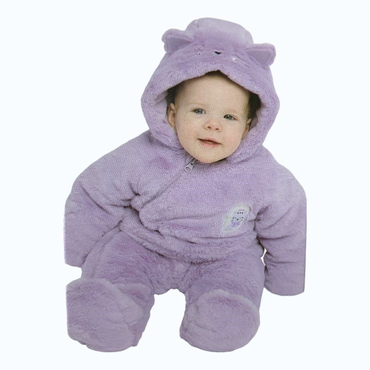 PEKKLE Baby's 1pc Onesie, Size 3M (000), Light Purple/Cat. Buyers Note - D