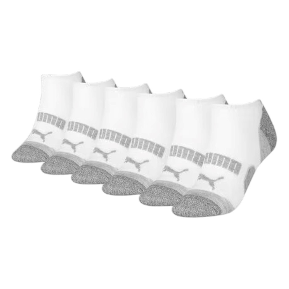 12 Pairs x PUMA Women's Repreve LowCut Socks, Shoe Size US 9-11, White/Ligh