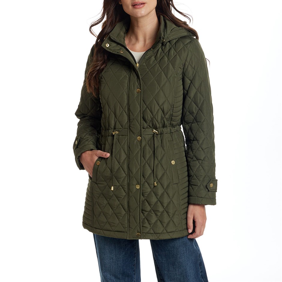 WEATHERPROOF Women's Quilted Jacket, Size XL, Dusty Olive. Buyers Note - D