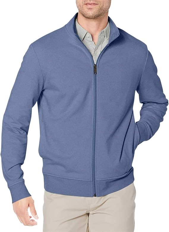 AMAZON ESSENTIALS Men's Lightweight French Terry Zip Mock Neck Sweatshirt,