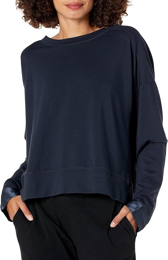 PJ HARLOW Women's Izzy Pajama Top, Size M, Navy. Buyers Note - Discount Fr