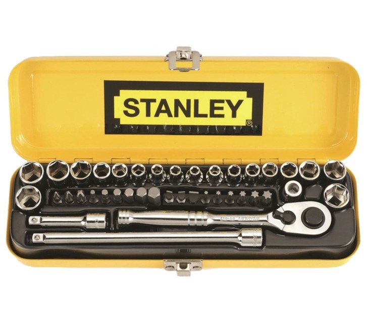 Stanley 1/4" 40pc Drive Socket Set. NB: Missing 1/4" Ratchet Handle.