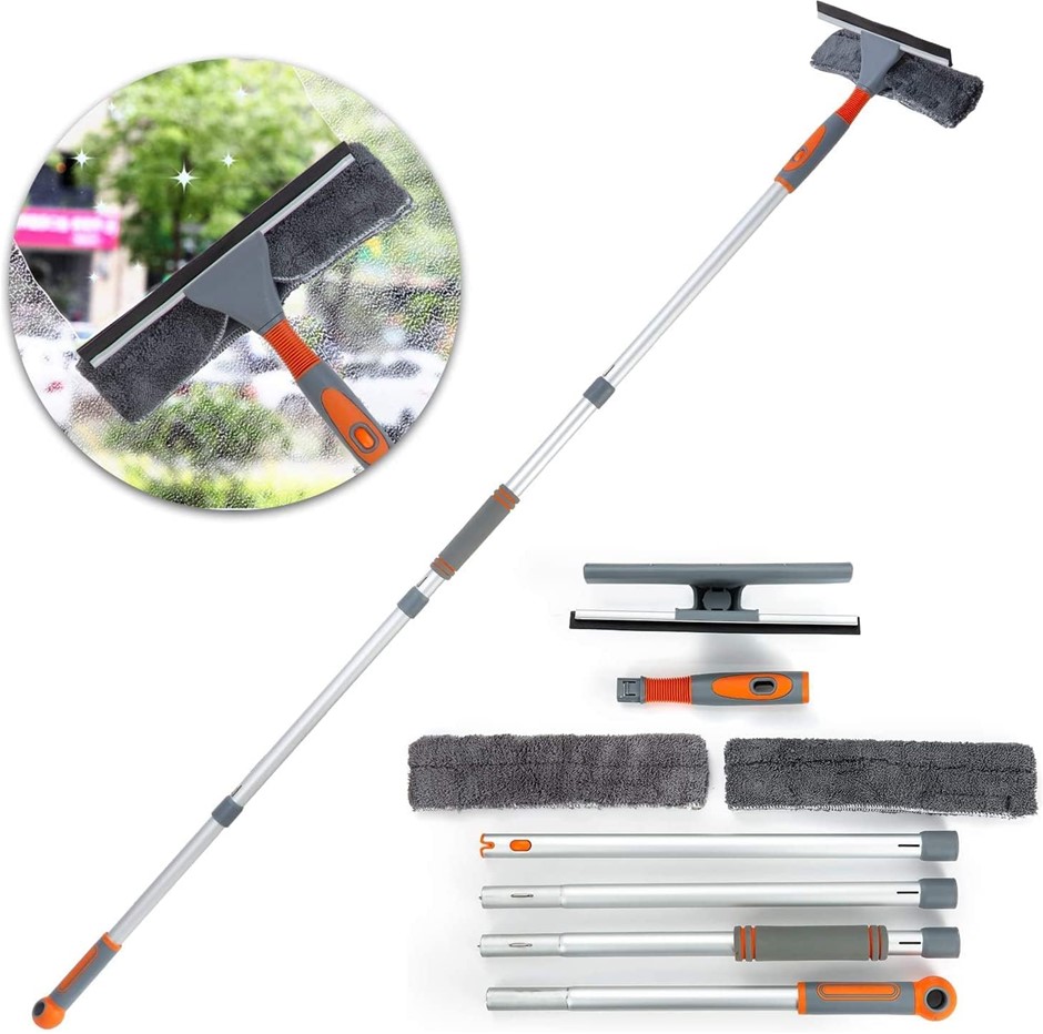 LOMIDA Professional Window Squeegee Cleaner, 2 in 1 Shower Squeegee with Ex