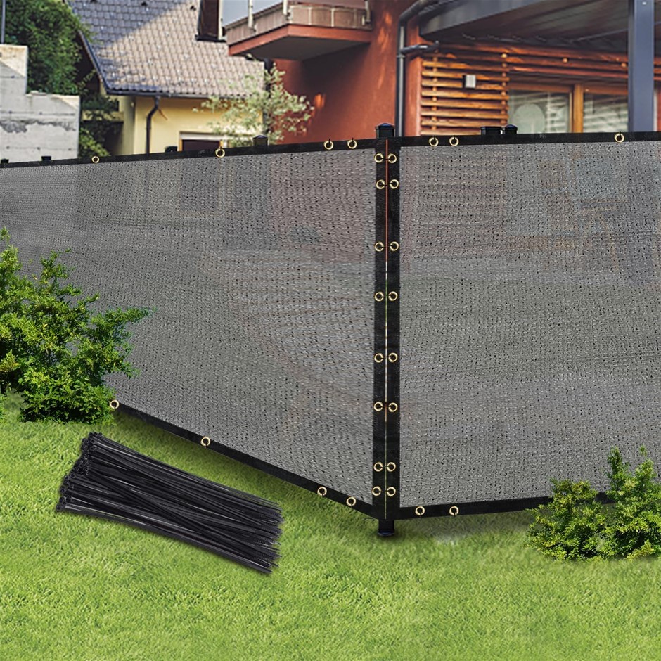 BADAO Gray 4FT X 50FT Outdoor Privacy Screen Fence & Mesh Shade Net Cover