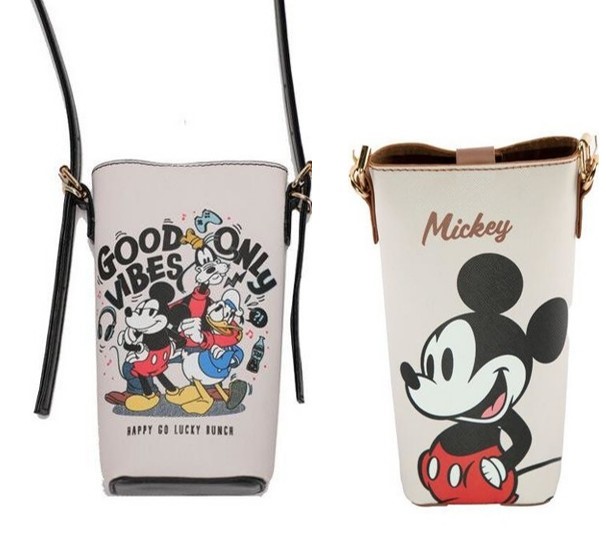 2 x Disney Mickey Family PVC Kids Shoulder/Phone Bag 9.5x18cm Small Crossbo