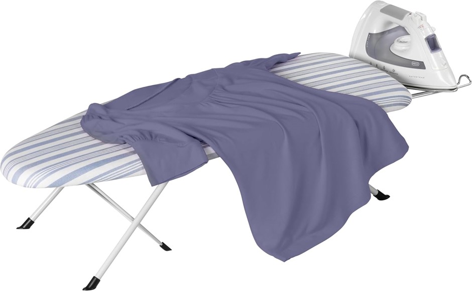 2 x HONEY-CAN-DO  Folding Tabletop Ironing Board with Iron Rest, Blue, 32”