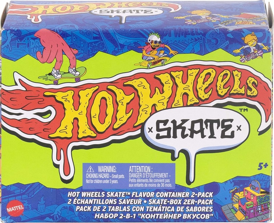 HOT WHEELS Skate Fingerboards & Skate Shoes, 2 Flavor Containers with 2 Exc