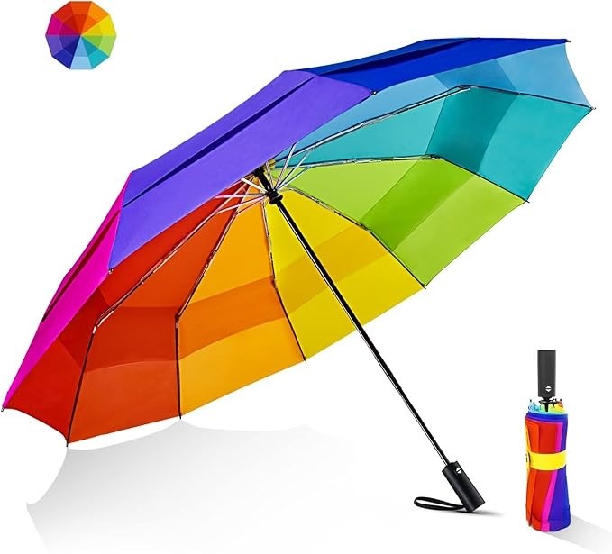LEJORAIN Large Golf Umbrella Windproof - Oversized 54inch Double Layer 10Ri