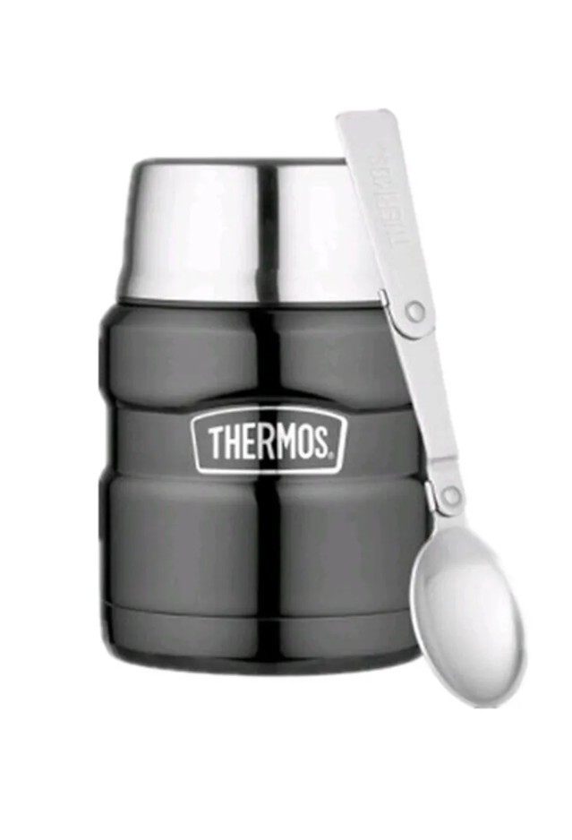 6 x THERMOS Vacuum Insulated Food Jars, 473mL, Grey. N.B: Have been used, h