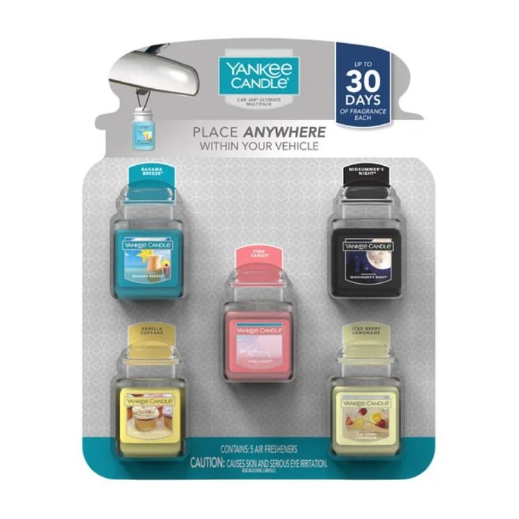 2 x YANKEE CANDLE Set of 5pc Car Air Freshners. N.B: Damaged packaging & 1
