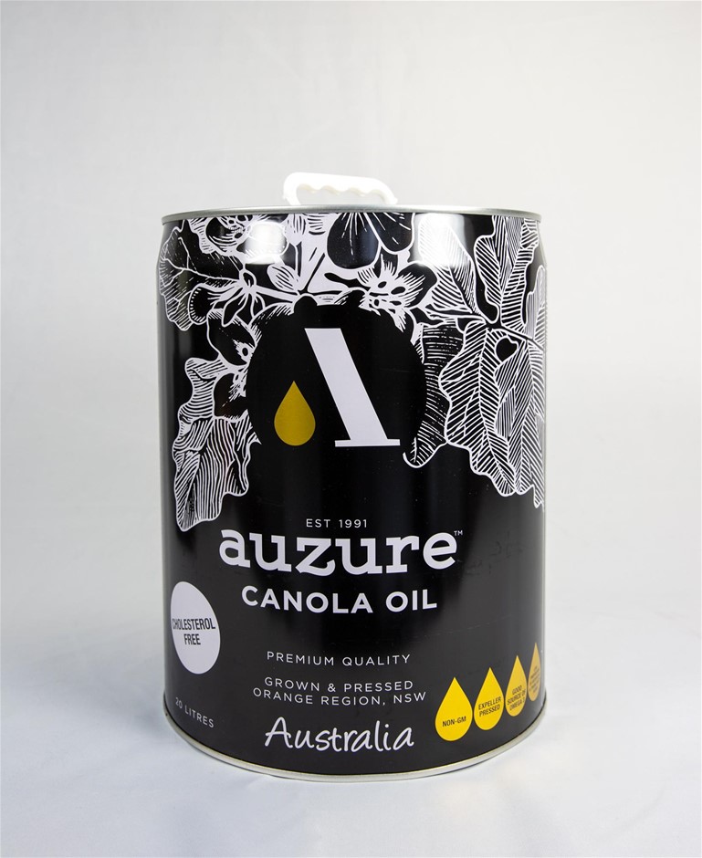 AUZURE Canola Oil, Premium Quality, 20L. N.B. Can is severely dented (see p