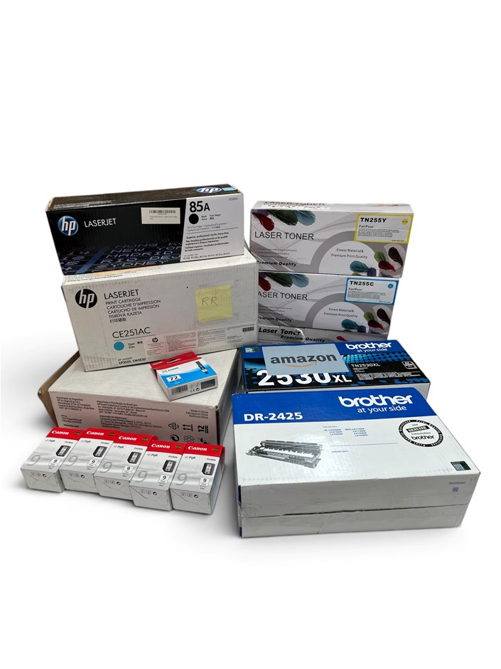Mixed Lot of HP, Brother & Canon Printer Consumables. NB: Items are sold as
