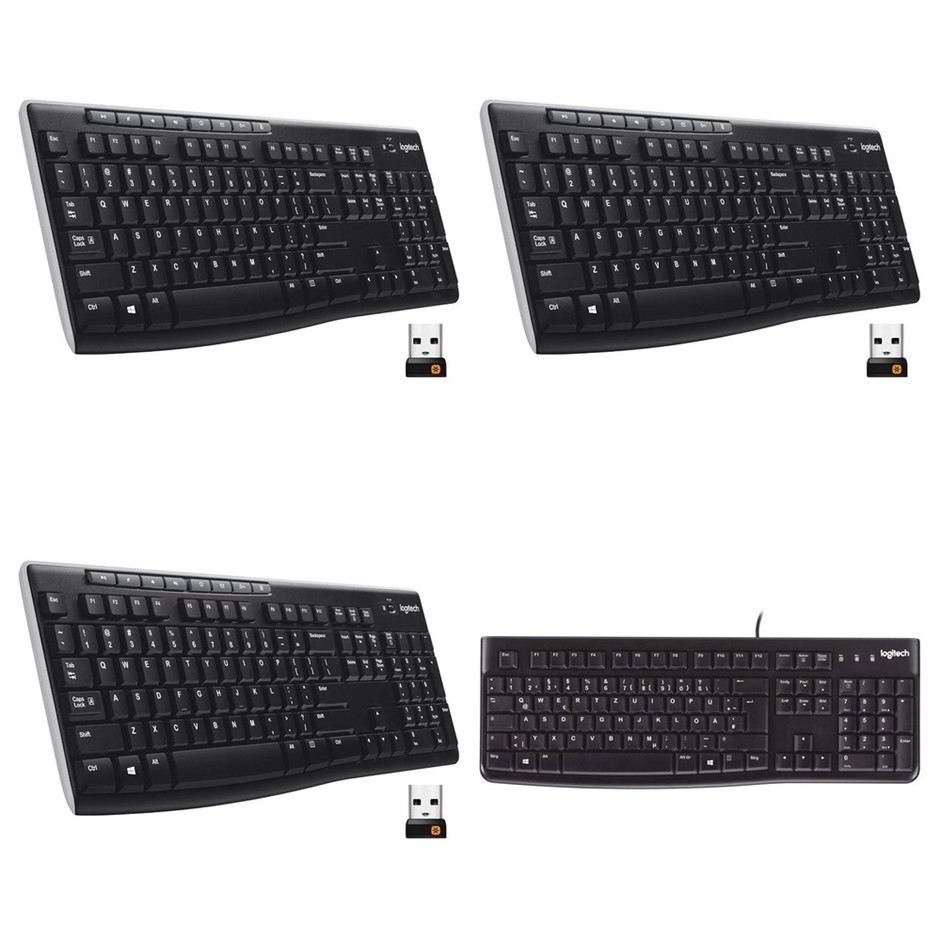 4 x LOGITECH Keyboards. 3 x LOGITECH K270 Wireless Keyboard. 1 x LOGITECH K