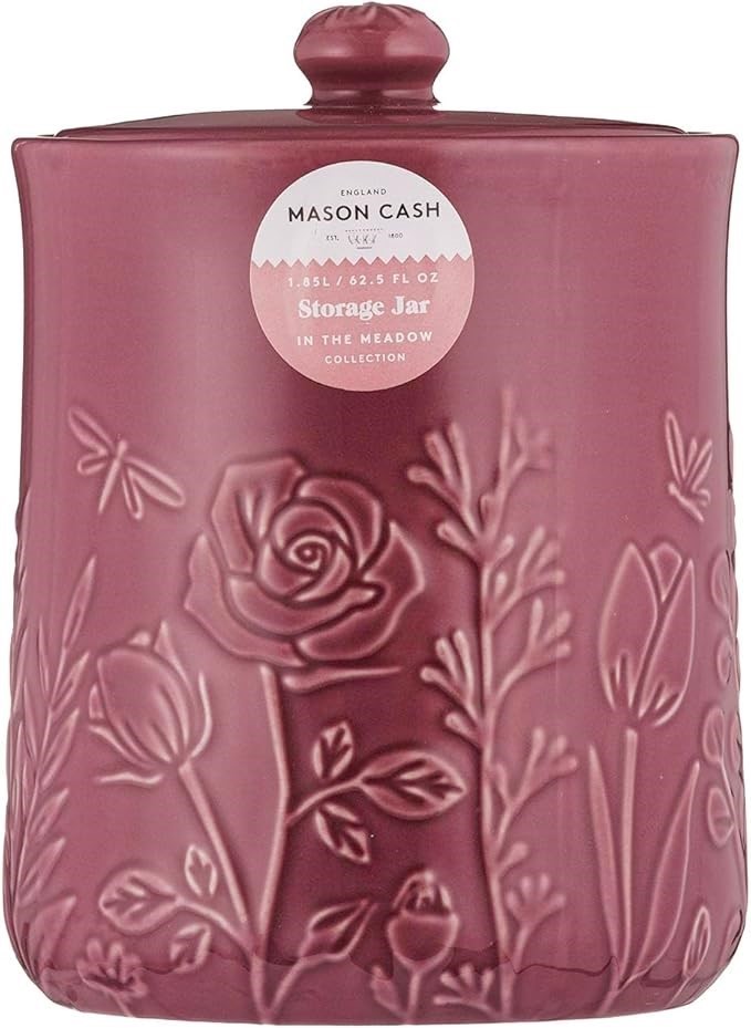 Mason Cash In The Meadow Purple Storage Jar, 18 x 13cm / 1.85 Litre - Stone