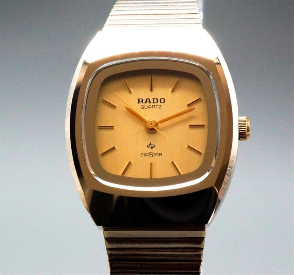 RADO DIASTAR QUARTZ SIZE GOLD-TONE STAINLESS STEEL 110.9513.3 GOLD DIAL BXO