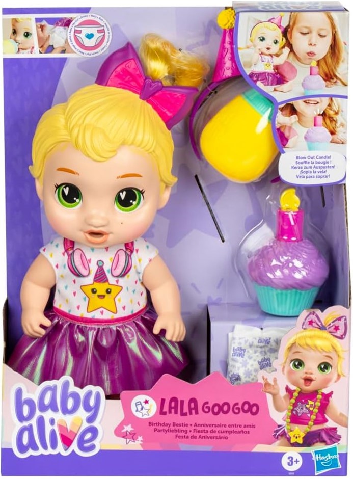 2 X BABY ALIVE Birthday Bestie LaLa GooGoo Blonde Hair Baby Doll Set