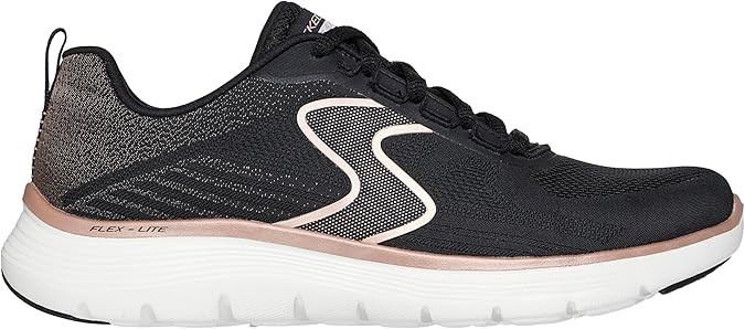 SKECHERS Women's Flex Appeal 5.0 Luxe Glow Sneaker, US9/EU39, Black/Rose Go