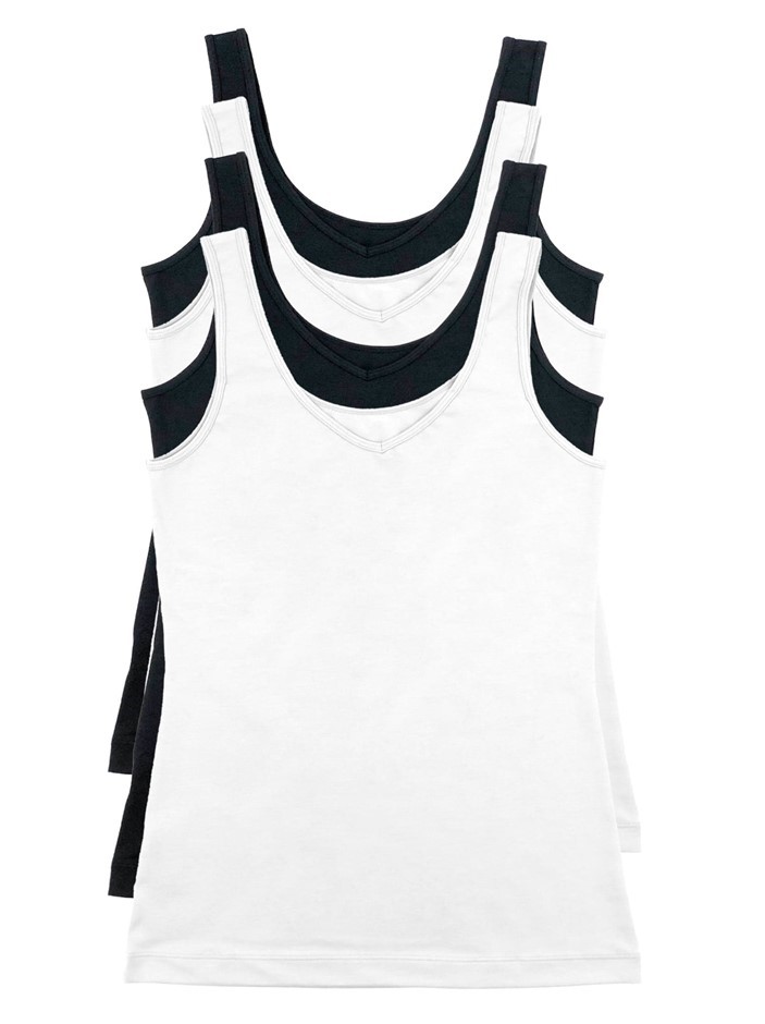 5 x JEZEBEL Reversible Tanks, Size M, Cotton/Modal, Assorted Colours. NB: i