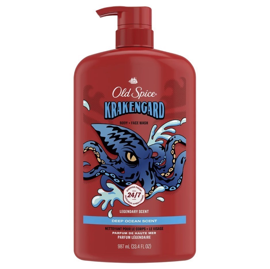 2 x OLD SPICE Krakengard Deep Ocean Scent Body Wash, 987ml.