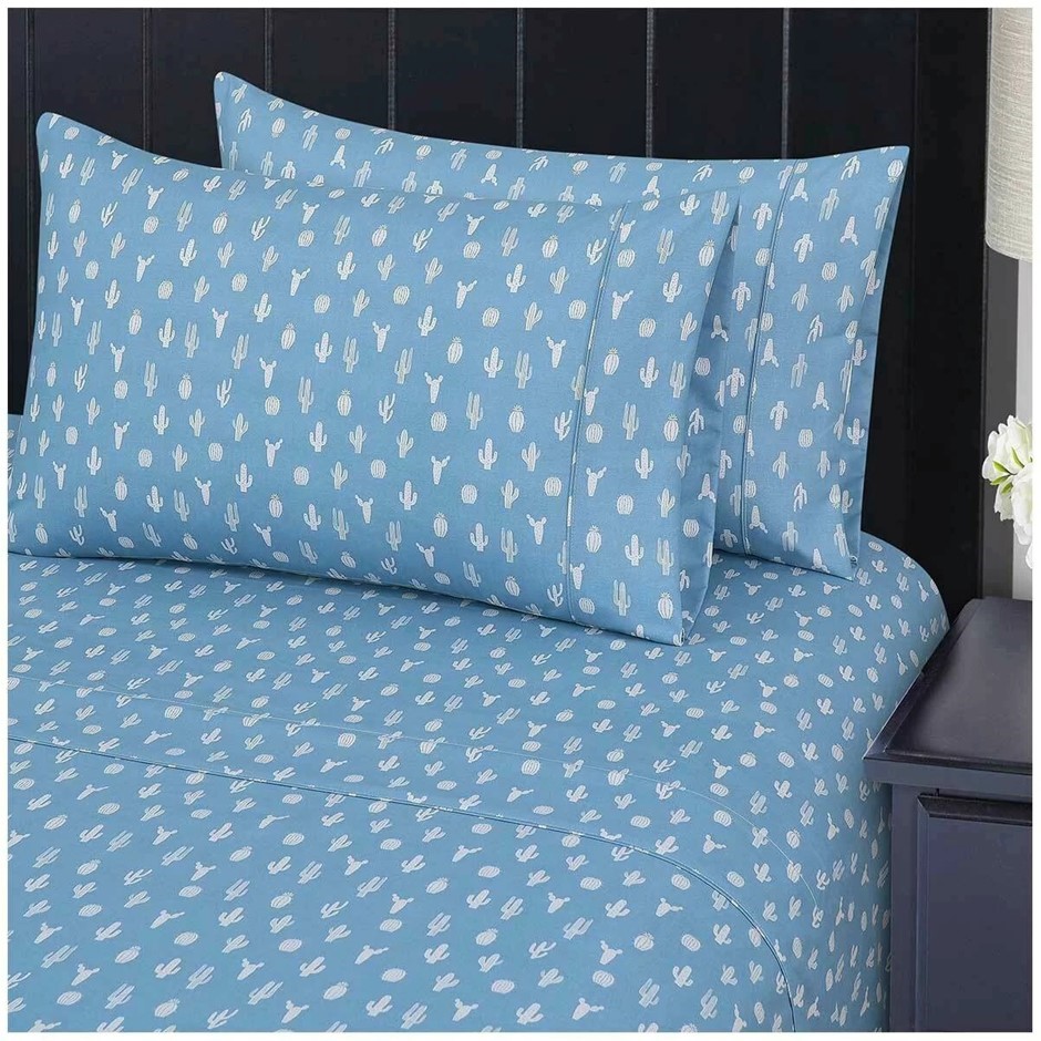 SOUTH POINT 4pc Sheet Set, King Single, Cactus Garden. NB: Not in original
