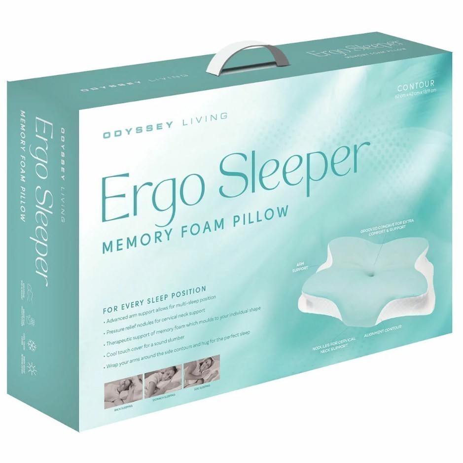 ODYSSEY LIVING Ergo Sleeper Memory Foam Pillow.