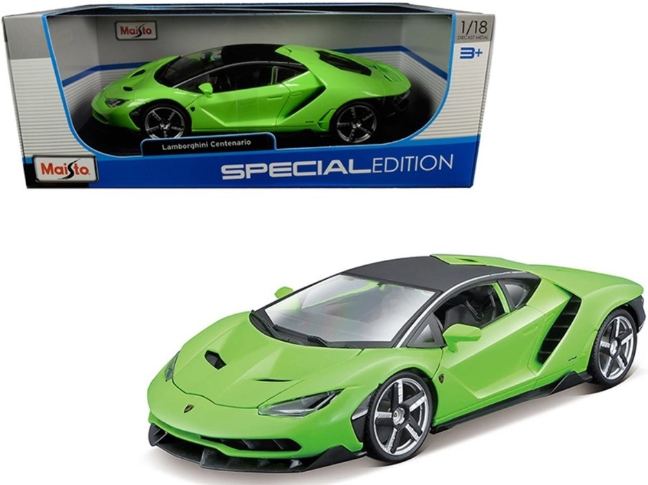 MAISTO Die-Cast Lamborghini Centenario 1:18 Scale, Green. NB: 1 x side mirr