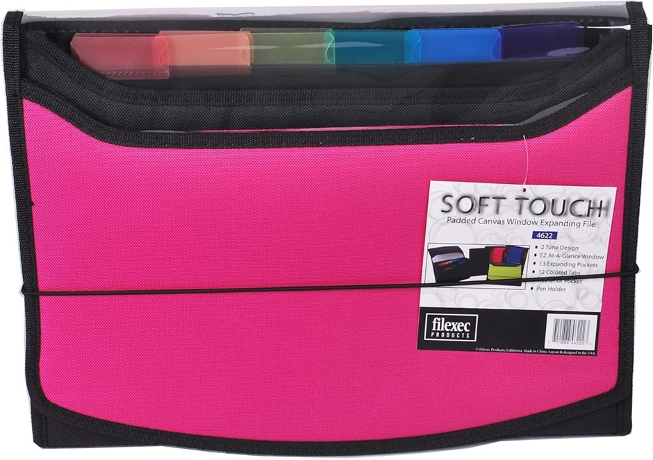 Bundle of Filexec Soft Touch Padded Canvas Window Expanding File, 13 Pocket
