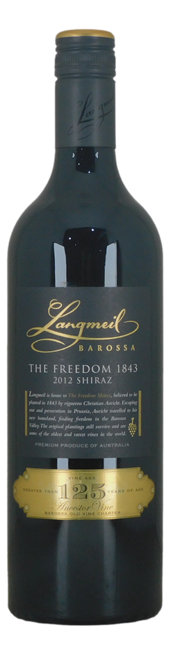 Langmeil The Freedom 1843 Shiraz 2012 (1x 750mL), Barossa.