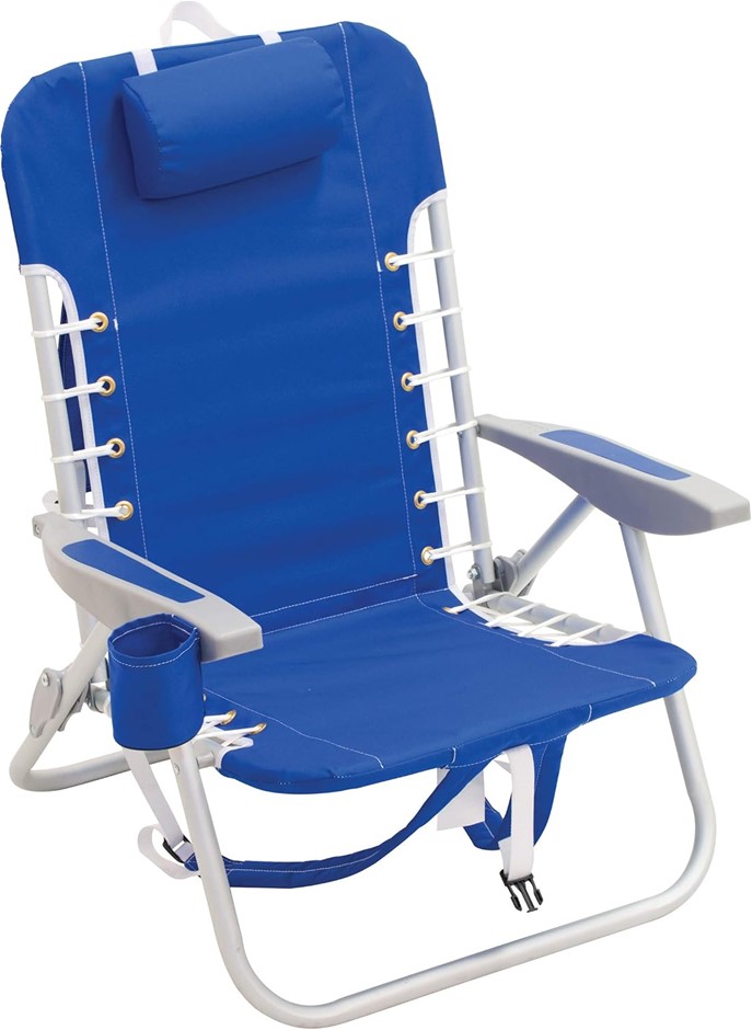 RIOBEACH lace-up Suspension Folding Backpack Beach Chair, Light Blue