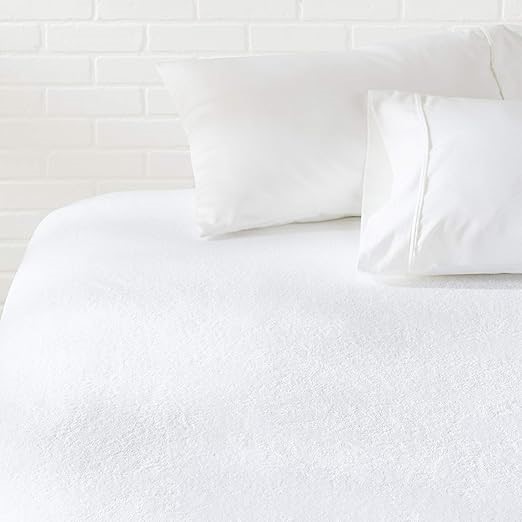 Amazon Basics Hypoallergenic Waterproof Fitted Mattress Protector Cover - Q