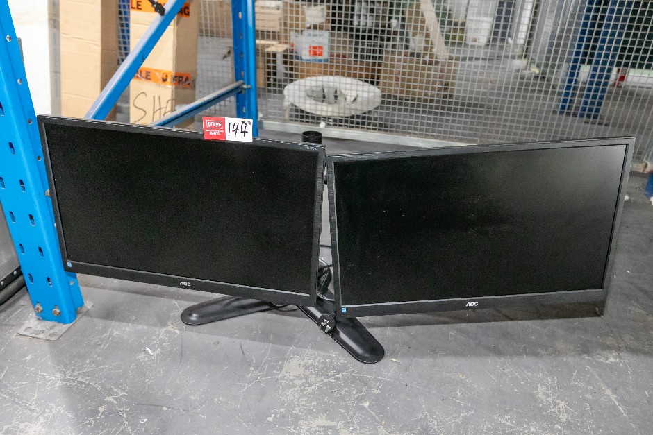 LED Monitors with Twin Monitor Stand