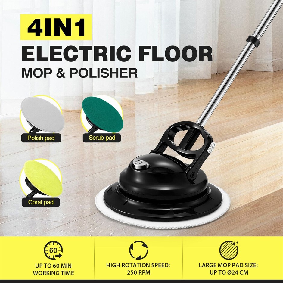 4-in-1 Cordless Electric Spin Mop Floor Scrubber Cleaner