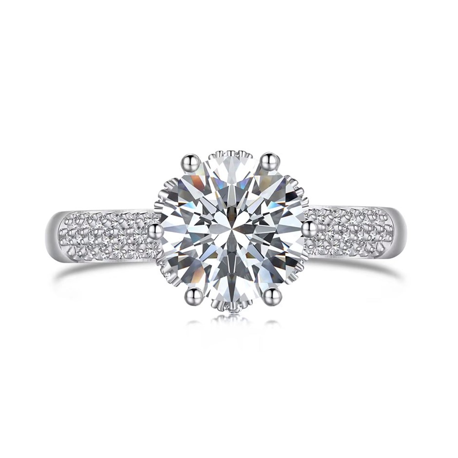 2.0ct Round Lab Created Moissanite 925 Sterling Silver Ring - Size 7