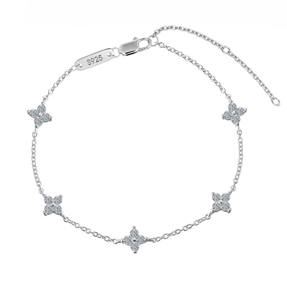 0.60ct Lab Created Moissanite 925 Sterling Silver Tennis Bracelet