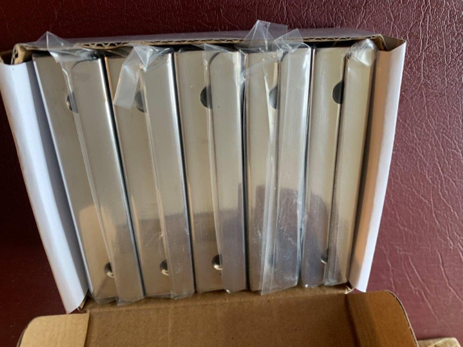 200 x Lip Cupboard Handles, 100mm, Polished Chrome (Unused)