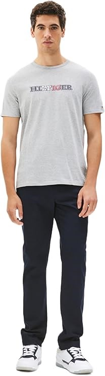 TOMMY HILFIGER Men's Greenwich Regular Fit Tee, Size XL, Bc16 Grey Heather,
