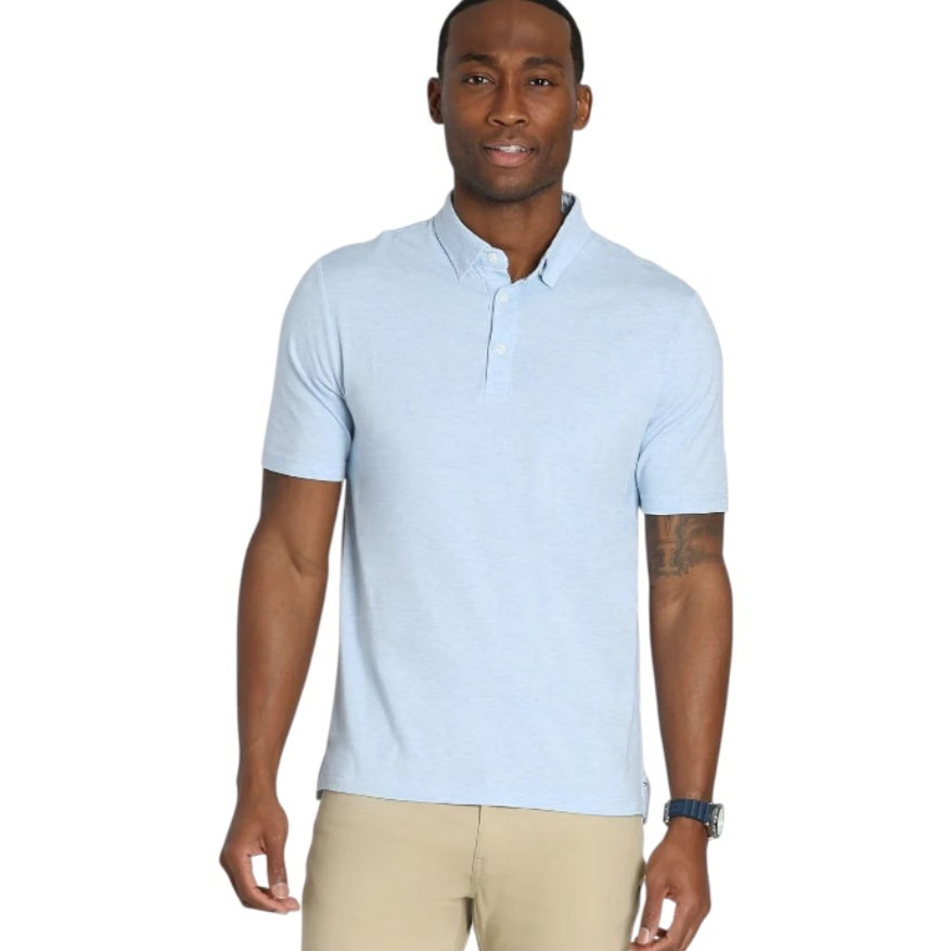 JACHS Men's Polo, Size 2XL, 58% Pima Cotton/38% Modal, Light Blue. Buyers