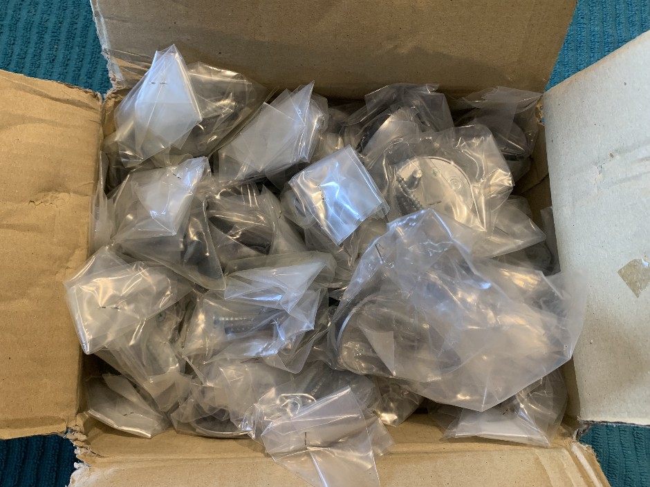 30 x Door Stops, Brushed Chrome (Unused)