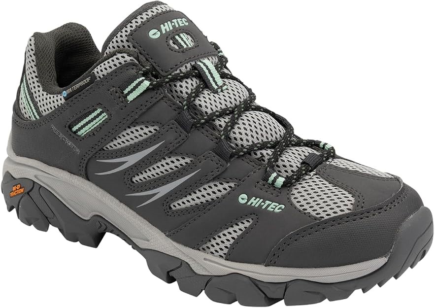 Hi-Tec Women's Tarantula Low WP Hiking/Trail, Charcoal/Grey/Lichen, US 6