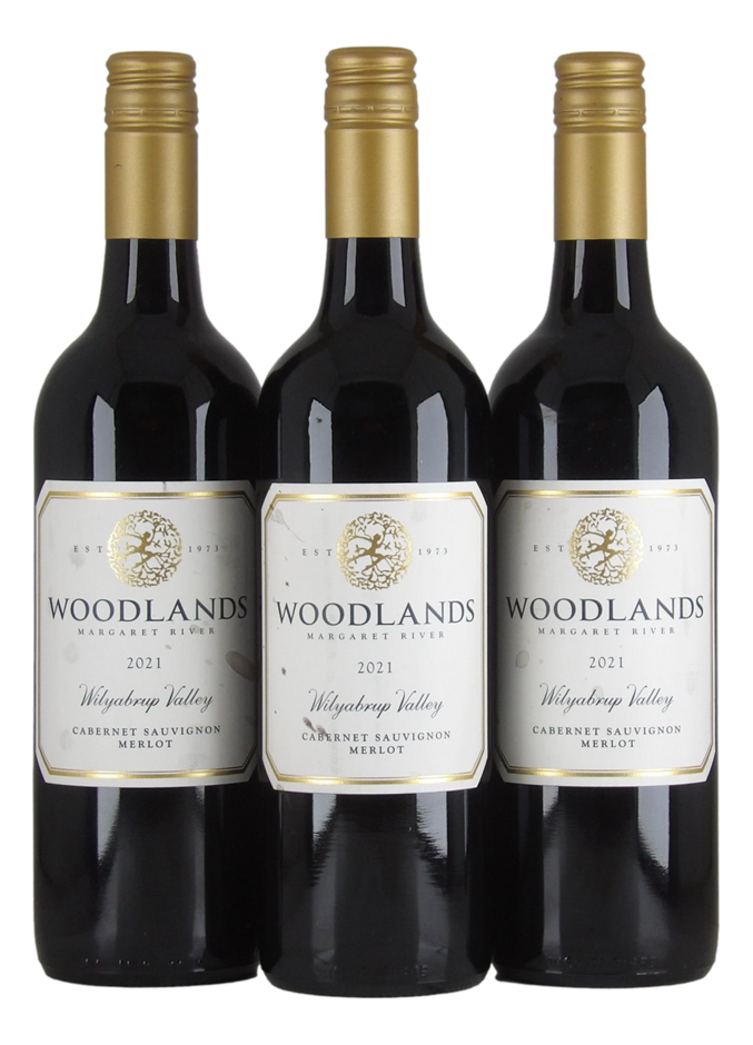 Woodlands Wilyabrup Cabernet Merlot 2021 (3x 750mL), WA.